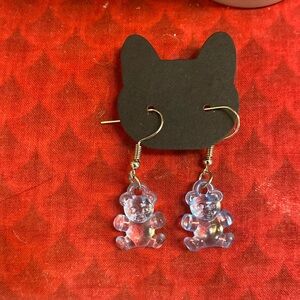 Blue Gummy Bear Shape Earrings